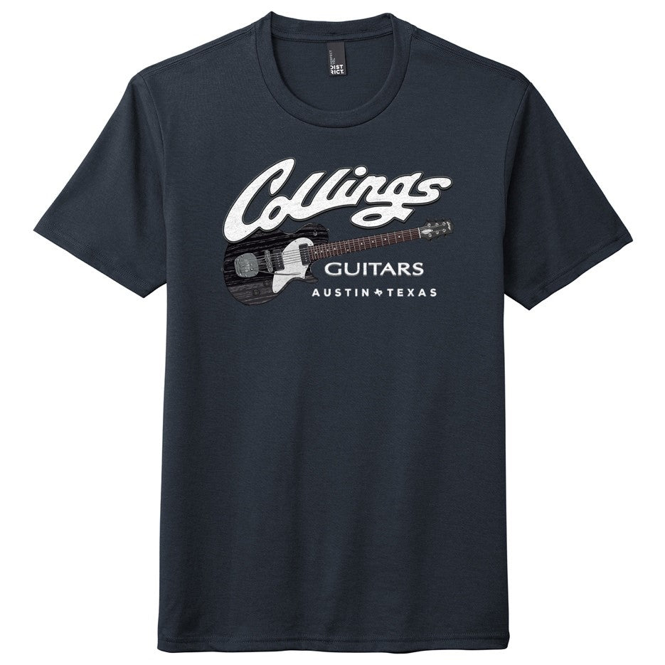 Mens Collings 360 Electric Guitar Graphic T-Shirt Navy Blue