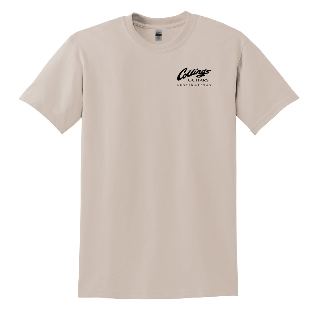 Mens Collings Factory Label Graphic T-Shirt- Sand